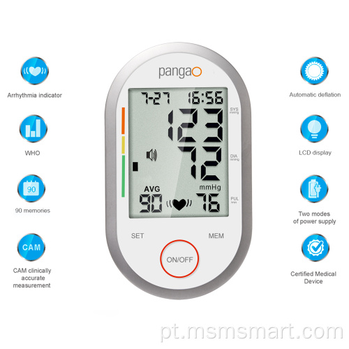 Monitor médico clínico digital de pressão arterial do braço superior